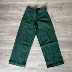 Like New Madewell Green EMMETT Wide-Leg Crop Pants- Size P24